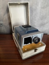 Ancien Projecteur Diapositives SFOM 860 Demi Auto + Malle Vintage #B891