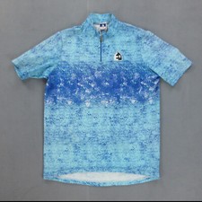 Jersey Cyclisme Crazy Pattern Etxeondo Made Spain XL Bleu 1/4 Zip Disco Funky