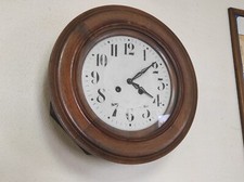 Ancienne Pendule Horloge mural ronde  Mécanique (remontage par clé)