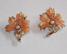 Vintage Pêche Orange Émail