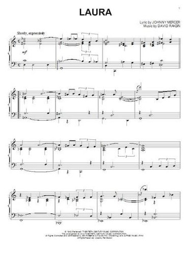 Partition piano jazz - piano, "laura"