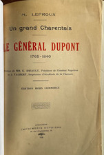 RARE - 1ER EMPIRE - GRAND CHARENTAIS - GENERAL DUPONT 1765-1840 - M. LEPROUX