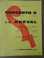  " CONCERTO II de BREVAL " par L.R. FEUILLARD  pour VIOLONCELLE /PIANO 14 pages 