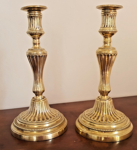 Paire bougeoirs anciens - de,