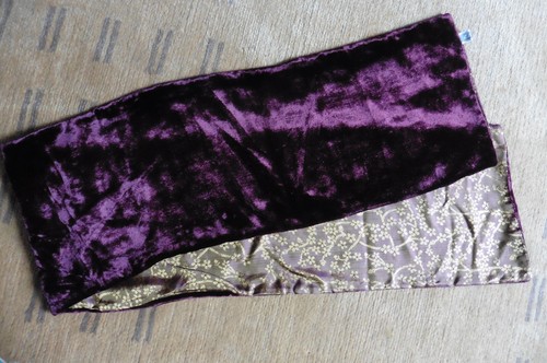 Echarpe foulard velours rouge