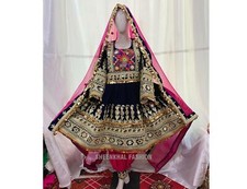 Robe traditionnelle afghane dorée scintillante avec broderie dorée faite à...