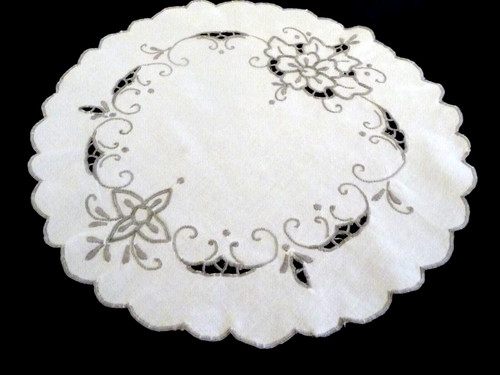 Linge ancien napperon rond - ancien,