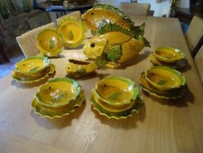 Service à Bouillabaisse Vallauris 1960 Marque au Tampon 15 Pièces Art Vintage