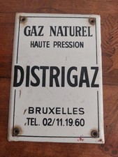 Plaque émaillée Gaz Naturel haute pression Distrigaz Bruxelles