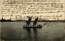 CPA AK TUNISIA SIDI-ABDALLAH Canot a la voile dans le Port (822672)