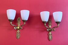 Paire d’appliques empire 2lum bronze véritable Maison Lucien Gau Paris 60’