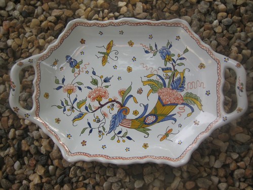 Plat faience rouen corne - plat,