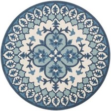 Tapis rond épais 100 % laine
