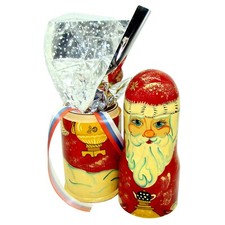 Père Noël en bois - Étui en