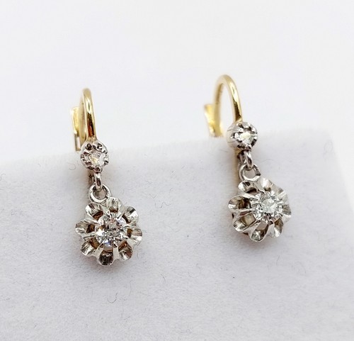 Dormeuses antique 18k et - or,