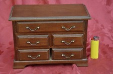 Commode de poupée boîte à musique meuble miniature vintage ancien bois tiroirs