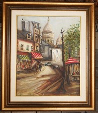 tableau signé : rue de
