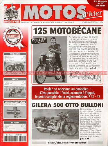 Motos hier 112 motobecane - d'hier,