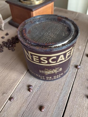 Boîte métal vintage nescafé - métal,
