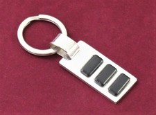 Porte-Clés Homme Argent 925 Massif Acier En Bois Noir Ébène Acier