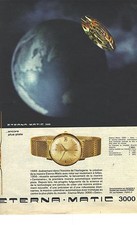 PUBLICITE ADVERTISING 1964   ETERNA MATIC 3000 la montre encore plus plate