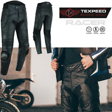 Pantalons De Moto En Cuir Avec Armure De Course CE Et Glissières