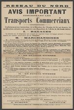 Affiche originale PLM transports commerciaux réseau du Nord - 1914.