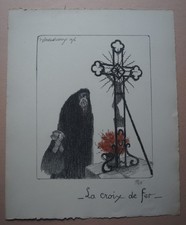 Lithographie ww1 la croix - lithographie,