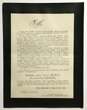 LOUIS BUREL Lerebours Feuilly FAIRE PART Grimparg Decoprez Caron Levasseur 1902