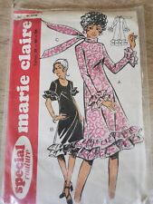 PATRON Marie-Claire -Vintage French 70's ROBE A VOLANTS & FRIVOLITEES   36 AU 44