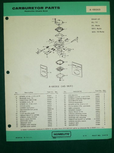 Homelite chain saw carburetor - homelite,