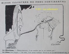 PUBLICITE ECHOS ILLUSTRES DU PNEU CONTINENTAL LE MARTEAU ET LE CLOU 1905 AD CAR