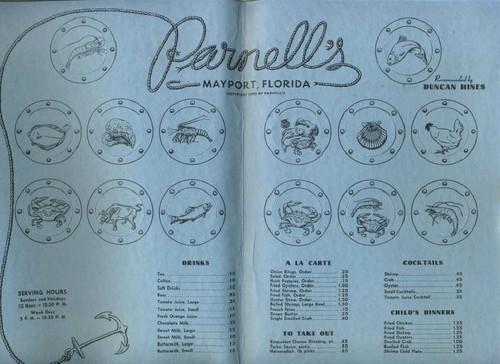 Parnell restaurant menu - menu, with