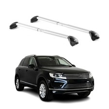 Barres de toit pour VW Touareg 7P 2010-2018 5P Gris Argenté 2 pièces ABE