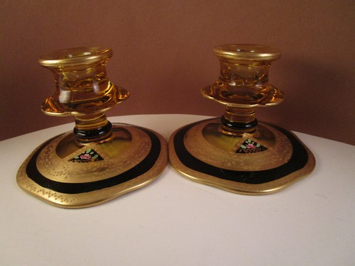 Vintage amber glass hand - amber,