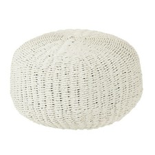 Pouf Rond à Rayure "Tissage"