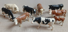 Lot Schleich troupeau 10 BOVINS 3 taureaux Hereford combat 6 vaches 1 veau Papo