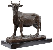 Statue taureau vache de bronze