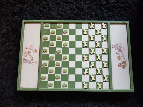 Ancien jeu dames bois - jeu,