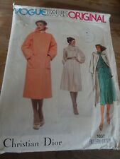 1837 PATRON  "VOGUE VINTAGE CREATEUR CHRISTIAN DIOR MANTEAU ET ROBE CHIC T 42 