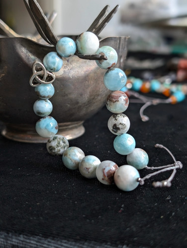 Bracelet larimar triquetra - bracelet, et