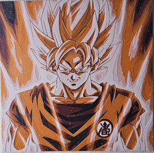 Art Mural 3D Super Saiyan Goku