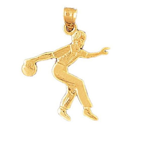 Pendentif joueur bowling en - de,
