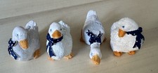 4 Figurines d'Oies en Argile /