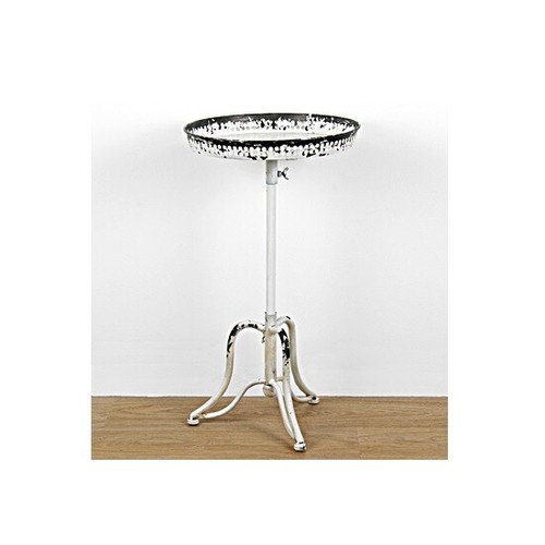 Table ronde vintage blanche - table,