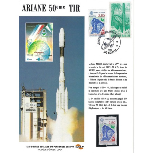 Carte souvenir fusée ariane - souvenir,