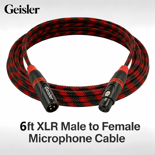 Xlr microphone cable red - microphone, red/black