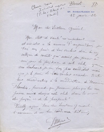 Louis bleriot lettre - louis,