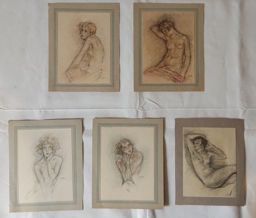 Lot dessins par edouart - lot, 5