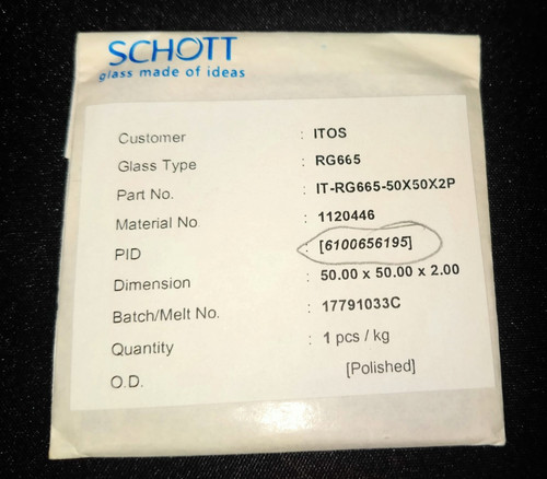 Schott rg665 50mm - rg665,, 2mm